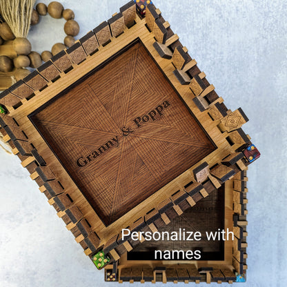 Handcrafted Wooden Shut the Box with Personalization Option